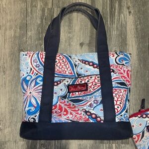 Vera Bradley Seaside Collection Skipper Canvas Tote and wallet